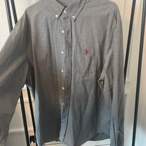 Gray Long Sleeve Button Up Shirt